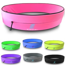 PURSUAL Running Belt with Money & Phone Pouch - Sweatproof Running Phone Holder with Large Capacity - Running Waist Pouch for Men & Women - Perfect Phone Holder for Running & Outdoor Activities