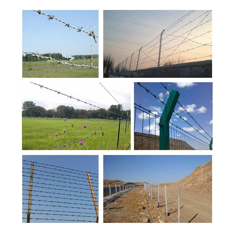 MOEUFFIR 328FT (100m) 16 Gauge 4 Point Barbed Wire Fence,