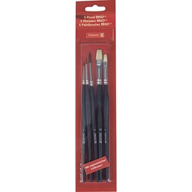 Brunnen 104893301 School Brush Set – Set of 5 Paint Brushes (1 of Each 2/4/6 Fine Hair Brushes and 1 Bristle Paint Brush x 6/10)