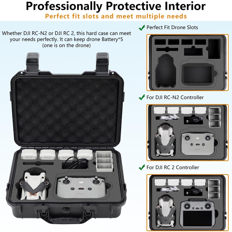 Hard Case for DJI Mini 4 Pro, Waterproof Carrying Case