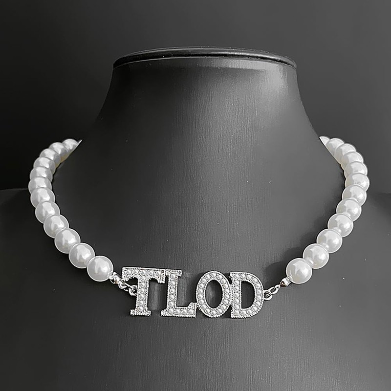 Top Ladies of Distinction Sorority Imitation Pearl Letter TLOD Necklace