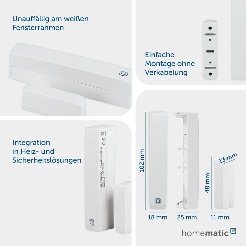 Homematic IP 151363A0 HmIP-SWDM window contact, smart