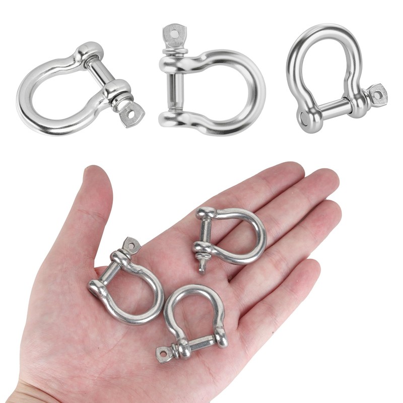 Axigundaone 24Pcs D Ring Shackles 1/4 Inch, Stainless Steel Clevis