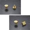 4Pcs Solid Brass Square Knobs, Single Hole Small Knobs Handle,