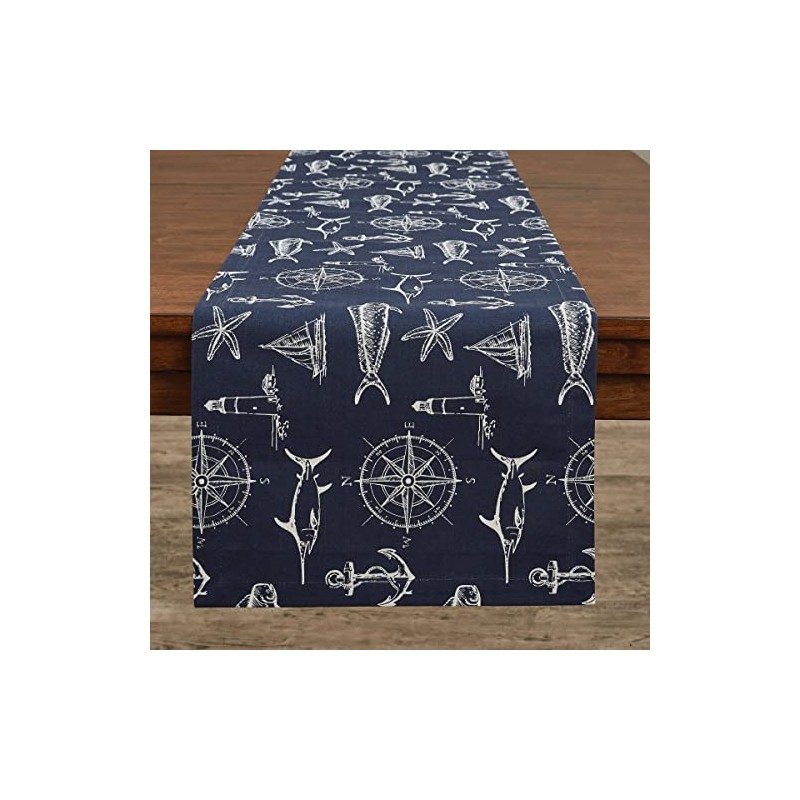 Split P Captain's Quarters Table Runner 15X72 - Navy