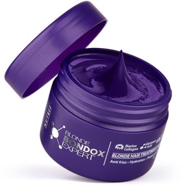 Blonde Bondox Hair Treatment Professional Purple Heat Mask – Shea, Almond and Olive Oil – Repairs the Elasticity and Flexibility of the Hair, Makes It Soft, Moisturises and Adds Shine, 80 g