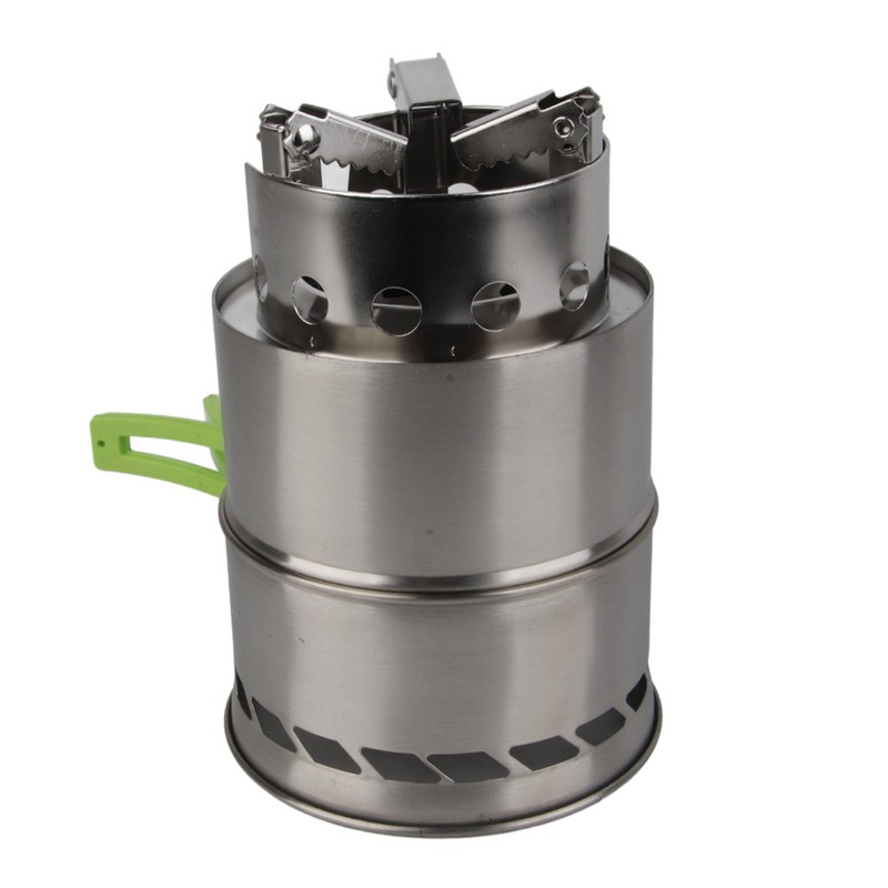 Outdoor Camping Equipment Windproof Wood Stove Cooking Stainless Steel Movable