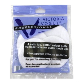 Victoria Vogue #449 Satin Top Cotton Velour Puffs 4 Count (Pack of 2)