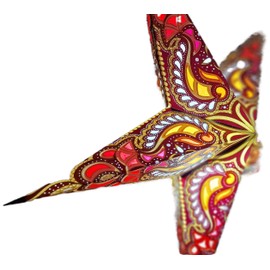 YEPSIO Paper Star Lantern Lampshade Light Shades Large 60cm Star Hanging Decorations for Christmas Wedding Home Decoration Birthday Party (Glitter Golden, Orange, Brown Multi)