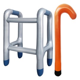 AIMALL Premium Inflatable Model Cane, Lightweight and Durable Imitation Elderly Portable Handrail, Easy to Install, Height 32.3 Inch, Blue