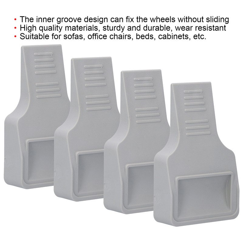 4Pcs U Shape Casters Door Stopper Anti Sliding Furniture Wheels