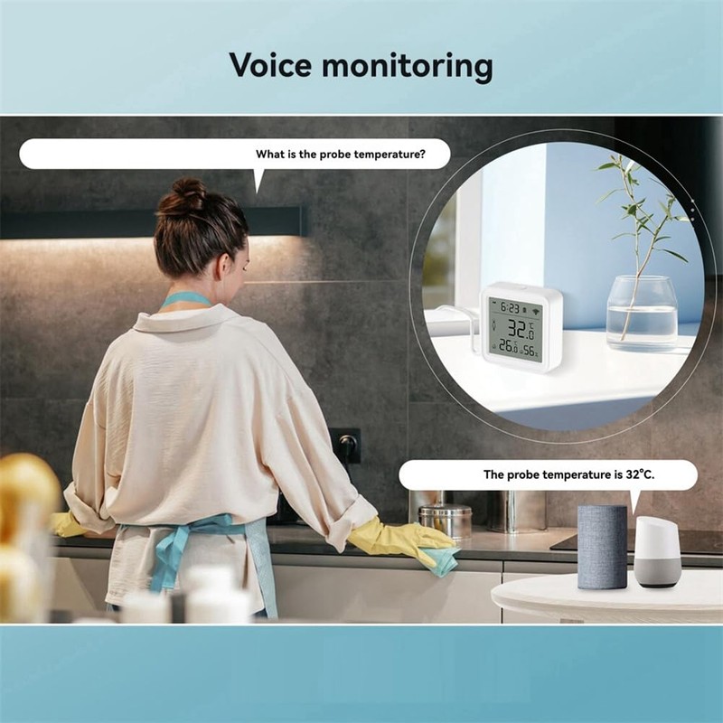 Snblzhef Tuya Smart Home WiFi Temperature & Humidity Sensor with