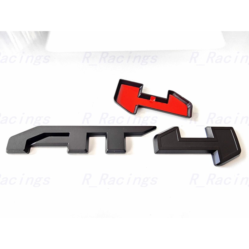 Auto 4PCS Grill Door Rear Matte Black AT4 OVERLAY Emblems