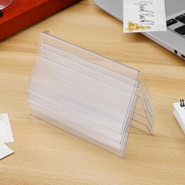 NUOLUX Conference Place Tags, V Shaped Name Card Holder, Acrylic Name Card Holder, Set of 6, Display, Sign Holder, Business Card Holder, Perfect for Store and Meetings, Price Displays and Menu