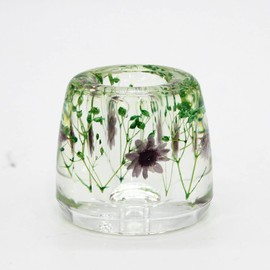 N&N Find Japan Japanese Toothbrush Holder Stand with Real Flower in Acrylic (Star Purple)