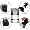 Folding Aluminum Telescoping Extension Ladder - One Button Retraction Extension