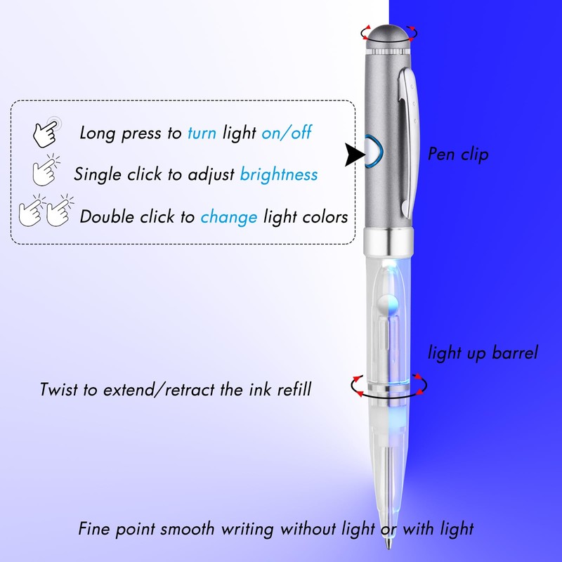 Penyeah 7 Colors in 1 Pen with Light for Writing