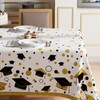 XCHI Congrats Grad Graduation Cap Dots Tablecloth Rectangle Washable Table
