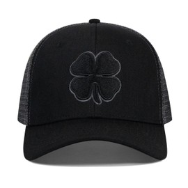 Clover Hats Black for Men Women,Live Lucky Golf Baseball Cap,4 Leaf Hat,Black and Gray