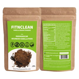Vanilla Bean Powder from Ground whole Madagascar Bourbon Gourmet Pods (1 oz) by FITNCLEAN VANILLA| Raw Natural Pure Unsweetened No Additives NON-GMO