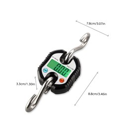 Luggage Scale, Mini Electronic Scale Digital Luggage Scale Fish Scale with Zero Tracking and Tare Function 150kg Double-Range Scale Digital Hanging Scale Black