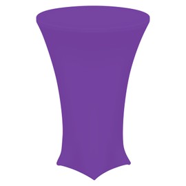 uxcell Round Cocktail Tablecloth 32" x 43", Highboy Spandex Stretch Tablecloth Table Cover, Fitted High Top Table for Bar Wedding Party, (Purple)