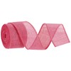 MECCANIXITY Burlap Ribbon Fabric Wired Edge Ribbons Rose Red 2