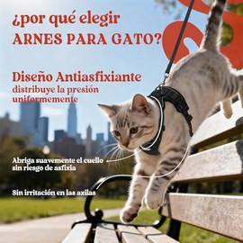 Rabbitgoo Arnés y correa para gato para, arneses de chaleco ajustables suaves a prueba de escape para gatos, transpirable de fácil control con tiras  