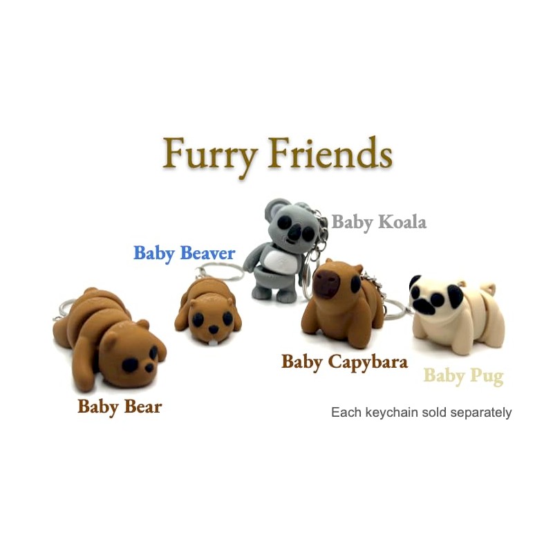 Baby Creature Keychains (Baby Bear Keychain Articulating)