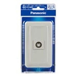 Panasonic WNP3013MWP Full Color Embedded Home High Shield TV Terminal Current Passing Type 10-3224MHz with Modern Plate Milky White/P