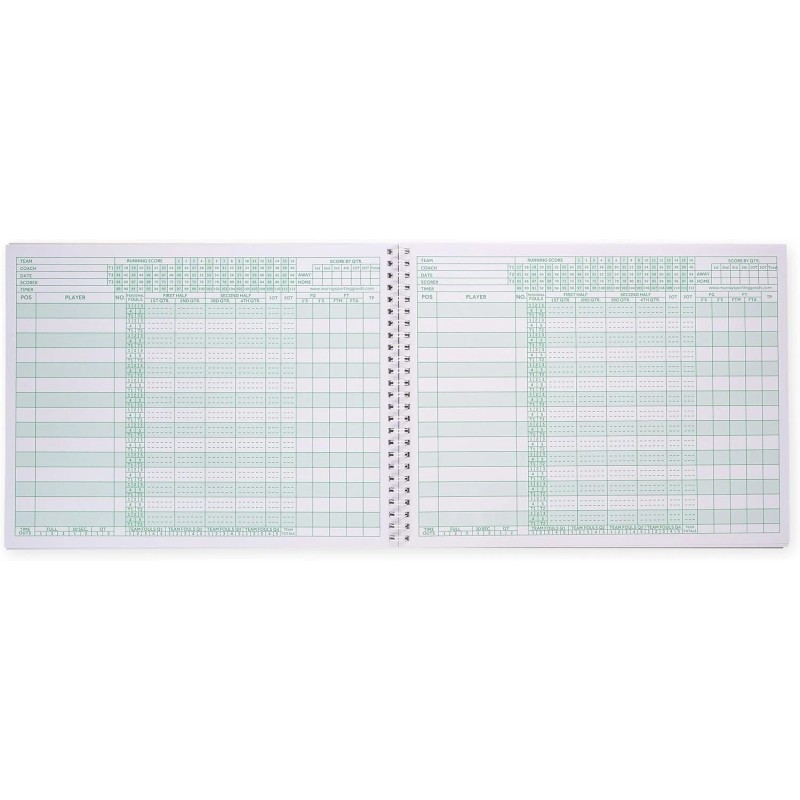 Murray Sporting Goods Classic Basketball Scorebook - 35 Games Green