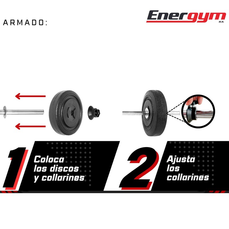Tope Seguro Mancuerna Barra 1 pulgada (Par) - Energym