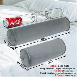 ONTYZZ Neck Bolster Inflatable Neck Pillow Grey Neck Support Pillow Neck Pillow Round Sofa Cushion for Car Aeroplane Travel Home Office Decorative Cushion 10 x 48 cm