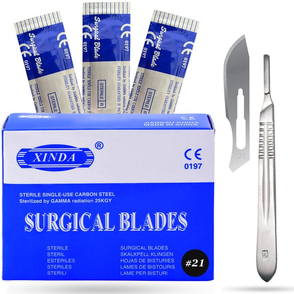 VISION TEK MED Pack of 100 Blades #21, Scalpel Blades