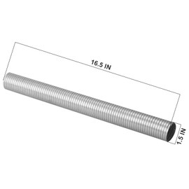 Piclafe 1.5" x 16.5" Length Universal Stainless Steel Exhaust Flex Pipe, 1.5 Inch Flexible Exhaust Pipe