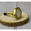 ARTISNO Hexa Marble Brass Knob, Modern Cabinet Knob, Decorative Hardware,