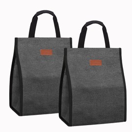 Lunch Bags for Women Insulated Reusable Lunch Tote with Internal Pocket, Lunch Tote bag for Work (Charcoal Grey)