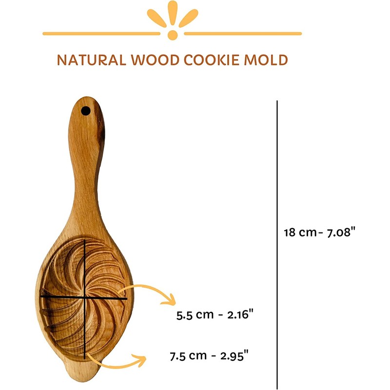 Traditionelle Maamoul Mamul Keksform - Backform aus Holz, runder Stil
