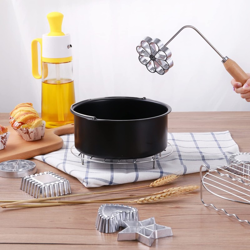 7 Pieces Rosettes Timbale Set, Rosette Iron Set with Handle,