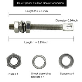 Automatic Gate Opener Tie Rod Chain Connection Hardware,Sliding Gate Roller Chain Bolt Tensioner Compatible with ANSI #40#41#428 (Flat)
