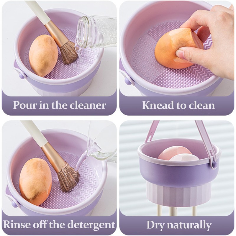 Purple 3 in 1 Makeup Brush Cleaning