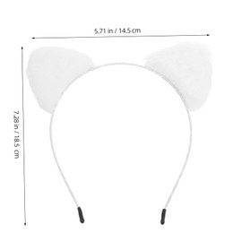 Beavorty Furry Cat Ears Headband for Women Makeup Skincare Headband Comfortable Fit for Spa Face Washing Cosplay and Themed Parties Cute Cat Ear Design