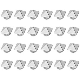 uxcell 24 Pcs Square Spike Studs Rivets 12mm Metal Leather Rivets Rapid Rivet Studs Assortment Kit for DIY Leather Craft Clothing Bags Decorations, Silver