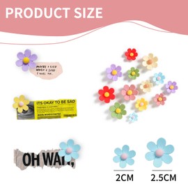 Cosmeria 3D Flower Fridge Magnets Set of 14 Colourful Strong Magnets for Kitchen Office Decoration 7 Colours Large Small