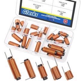 Glarks 25pcs 6 x 10/15/20/25/30mm Ferrit Kern Radial Blei Induktoren Set, 7.5/10.5/12.5/19.9/20.5 Kreis, 1/1.2/1.3mm Draht für Industrie, Automobil, Haushaltselektronik