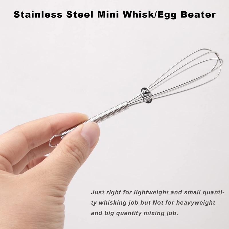 ZLKSKER Small Wire Whisks, Stainless Steel Mini Whisk, Egg Beater