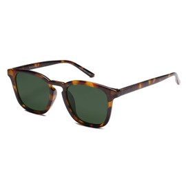 SOJOS Polarized Sunglasses for Women Men Classic Large Vintage Style Shades,Brown Tortoise/Green