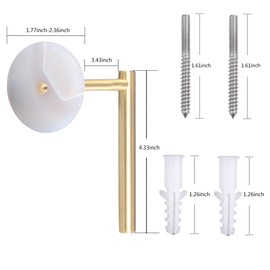 mookaitedecor Pack of 2 Agate Slice Crystal Curtain Holdbacks L Shaped Hook Wall Mounted Curtain Tieback Hook for Home Decoration, Natural Color