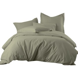Royal Hotel Bedding Cotton-Blend Queen Duvet Covers Wrinkle-Free Soft Cool and Breathable - 650 Thread-Count 3 Piece Duvet Cover Set, Full/Queen Size, Sage-Green
