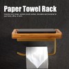 Wall Mounted Paper Towel Holder Tissue Roll Paper Rack Organizer